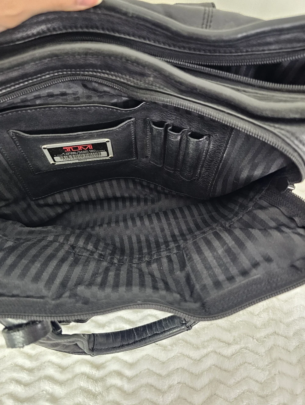 Tumi Alpha 907D3 Slim Portfolio Briefcase Vintage Sleek Black Napa Leather